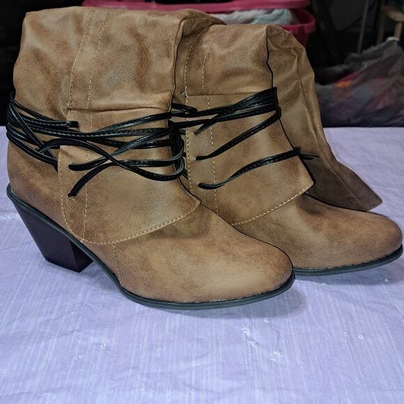 Ladies Brown Knee High Long Western Style Equestrian Riding Boots Size 7.5 - Picture 5 of 12